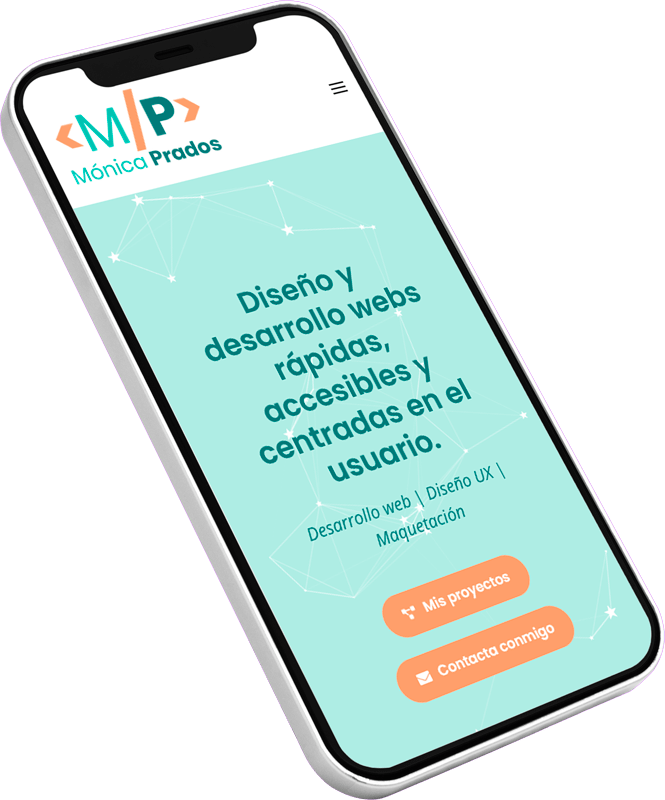 Móvil con mi página web adaptada al mismo